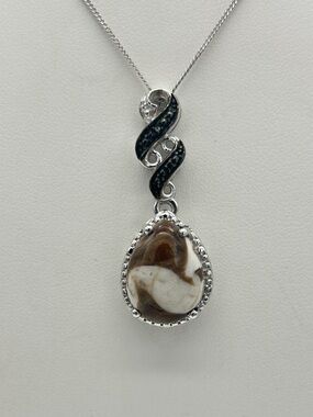 Peanut Wood Jasper Pendant, 925 Sterling Silver